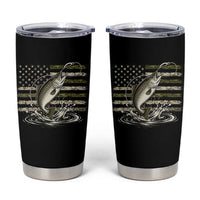 Camouflage American Flag Trout Fishing Tumbler Cup Patriotic Saltwater Angler Gift Sea Fishing Lovers