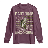 Part Time Hooker Long Sleeve Shirt Retro Funny Fishing Camouflage Camo US Flag