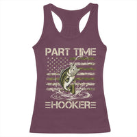 Part Time Hooker Racerback Tank Top Retro Funny Fishing Camouflage Camo US Flag