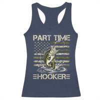 Part Time Hooker Racerback Tank Top Retro Funny Fishing Camouflage Camo US Flag