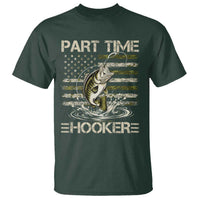 Part Time Hooker T Shirt Retro Funny Fishing Camouflage Camo US Flag