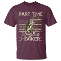Part Time Hooker T Shirt Retro Funny Fishing Camouflage Camo US Flag
