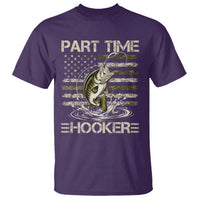 Part Time Hooker T Shirt Retro Funny Fishing Camouflage Camo US Flag