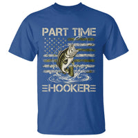 Part Time Hooker T Shirt Retro Funny Fishing Camouflage Camo US Flag