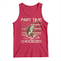 Part Time Hooker Tank Top Retro Funny Fishing Camouflage Camo US Flag