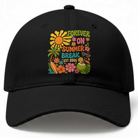 Retired Teacher Gift Baseball Cap Forever On Summer Break Retirement 2026 Vintage Flower Graphic