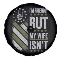 Im Friendly But My Wife Isnt Funny Husband Spare Tire Cover Vintage American Flag