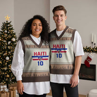 Haiti Haitian Flag V-Neck Knit Sweater Vest Proud Haitienne Cheer Country Favorite Spirit Game Caribbean Souvenir