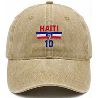 Haiti Haitian Flag Washed Cotton Baseball Cap Proud Haitienne Cheer Country Favorite Spirit Game Caribbean Souvenir