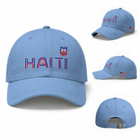 Haiti Flag Crest Baseball Cap Haitian Pride National Heritage Patriotic Graphic