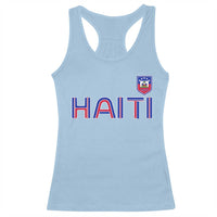 Haiti Flag Crest Racerback Tank Top Haitian Pride National Heritage Patriotic Graphic