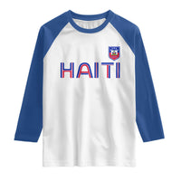 Haiti Flag Crest Raglan Shirt Haitian Pride National Heritage Patriotic Graphic