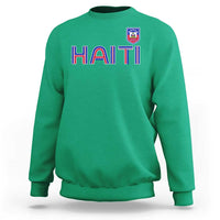 Haiti Flag Crest Sweatshirt Haitian Pride National Heritage Patriotic Graphic