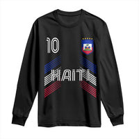 Haiti Soccer Long Sleeve Shirt Haitian Football Fan Pride National Team Support Graphic