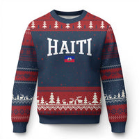 Haiti Haitian Flag Caribbean Souvenir Ugly Christmas Sweater Vintage Varsity Sports