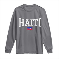 Haiti Haitian Flag Caribbean Souvenir Long Sleeve Shirt Vintage Varsity Sports