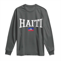 Haiti Haitian Flag Caribbean Souvenir Long Sleeve Shirt Vintage Varsity Sports