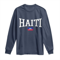 Haiti Haitian Flag Caribbean Souvenir Long Sleeve Shirt Vintage Varsity Sports