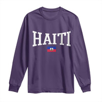 Haiti Haitian Flag Caribbean Souvenir Long Sleeve Shirt Vintage Varsity Sports