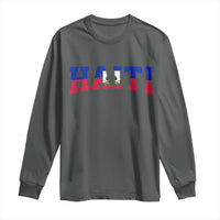 Vintage Haiti Long Sleeve Shirt Varsity Haitian Flag Classic Haitian Pride College Style