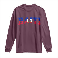 Vintage Haiti Long Sleeve Shirt Varsity Haitian Flag Classic Haitian Pride College Style