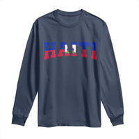 Vintage Haiti Long Sleeve Shirt Varsity Haitian Flag Classic Haitian Pride College Style