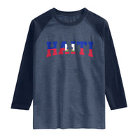 Vintage Haiti Raglan Shirt Varsity Haitian Flag Classic Haitian Pride College Style