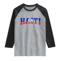 Vintage Haiti Raglan Shirt Varsity Haitian Flag Classic Haitian Pride College Style