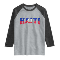 Vintage Haiti Raglan Shirt Varsity Haitian Flag Classic Haitian Pride College Style