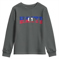 Vintage Haiti Youth Sweatshirt Varsity Haitian Flag Classic Haitian Pride College Style