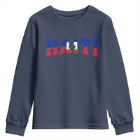 Vintage Haiti Youth Sweatshirt Varsity Haitian Flag Classic Haitian Pride College Style