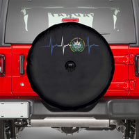 El Salvador Spare Tire Cover Vintage Salvadoran Flag Heartbeat Independence Day - Wonder Print Shop