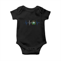 El Salvador Baby Onesie Vintage Salvadoran Flag Heartbeat Independence Day - Wonder Print Shop
