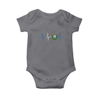 El Salvador Baby Onesie Vintage Salvadoran Flag Heartbeat Independence Day - Wonder Print Shop