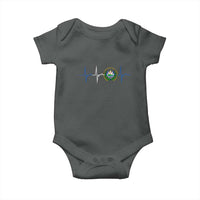 El Salvador Baby Onesie Vintage Salvadoran Flag Heartbeat Independence Day - Wonder Print Shop