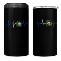 El Salvador 4 in 1 Can Cooler Tumbler Vintage Salvadoran Flag Heartbeat Independence Day - Wonder Print Shop