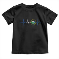 El Salvador Toddler T Shirt Vintage Salvadoran Flag Heartbeat Independence Day - Wonder Print Shop