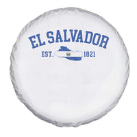 Vintage El Salvador Map Spare Tire Cover Salvadoran Independence Day Jersey Letters - Wonder Print Shop