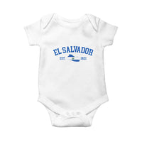 Vintage El Salvador Map Baby Onesie Salvadoran Independence Day Jersey Letters - Wonder Print Shop