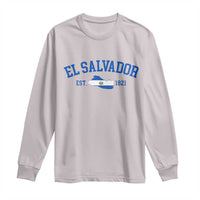 Vintage El Salvador Map Long Sleeve Shirt Salvadoran Independence Day Jersey Letters - Wonder Print Shop
