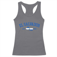 Vintage El Salvador Map Racerback Tank Top Salvadoran Independence Day Jersey Letters - Wonder Print Shop
