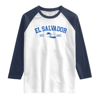 Vintage El Salvador Map Raglan Shirt Salvadoran Independence Day Jersey Letters - Wonder Print Shop