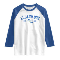 Vintage El Salvador Map Raglan Shirt Salvadoran Independence Day Jersey Letters - Wonder Print Shop