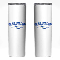 Vintage El Salvador Map Skinny Tumbler Salvadoran Independence Day Jersey Letters - Wonder Print Shop