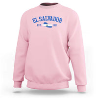 Vintage El Salvador Map Sweatshirt Salvadoran Independence Day Jersey Letters - Wonder Print Shop