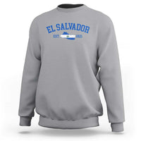 Vintage El Salvador Map Sweatshirt Salvadoran Independence Day Jersey Letters - Wonder Print Shop
