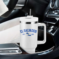 Vintage El Salvador Map Tumbler With Handle Salvadoran Independence Day Jersey Letters - Wonder Print Shop