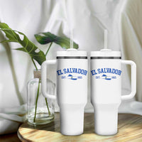 Vintage El Salvador Map Tumbler With Handle Salvadoran Independence Day Jersey Letters - Wonder Print Shop