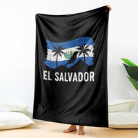 El Salvador Flag Throw Blanket Salvadoran Pride Torogoz Bird Palm Tree Volcano - Wonder Print Shop