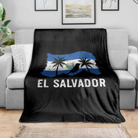 El Salvador Flag Throw Blanket Salvadoran Pride Torogoz Bird Palm Tree Volcano - Wonder Print Shop